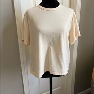 Elegant Beige Short Sleeve Women's Top